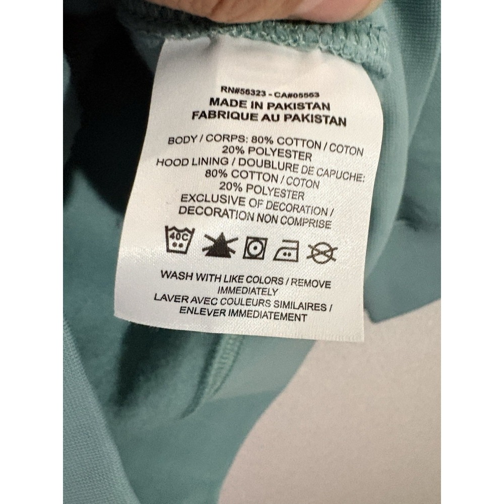 Nike Hoodie Club Fleece Long Sleeve Pullover Solid Green Logo MENS SMALL - Picture 4 of 8